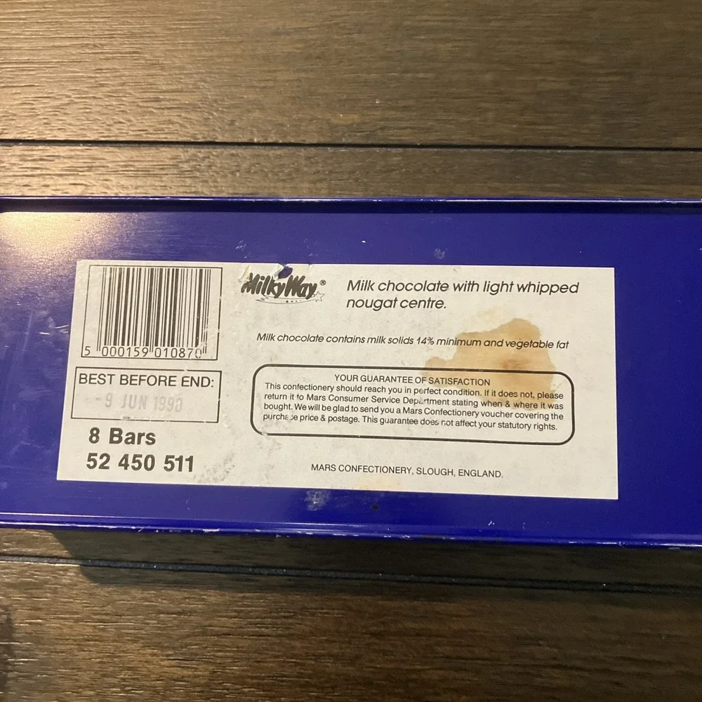 1990 Mars Milky Way Tin Pencil Box No Pencils Included